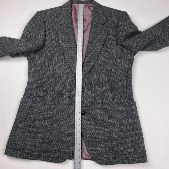 Vintage Harris Tweed Wool Blazer Sport Coat Men's 40 Gray - Picture 12 of 16